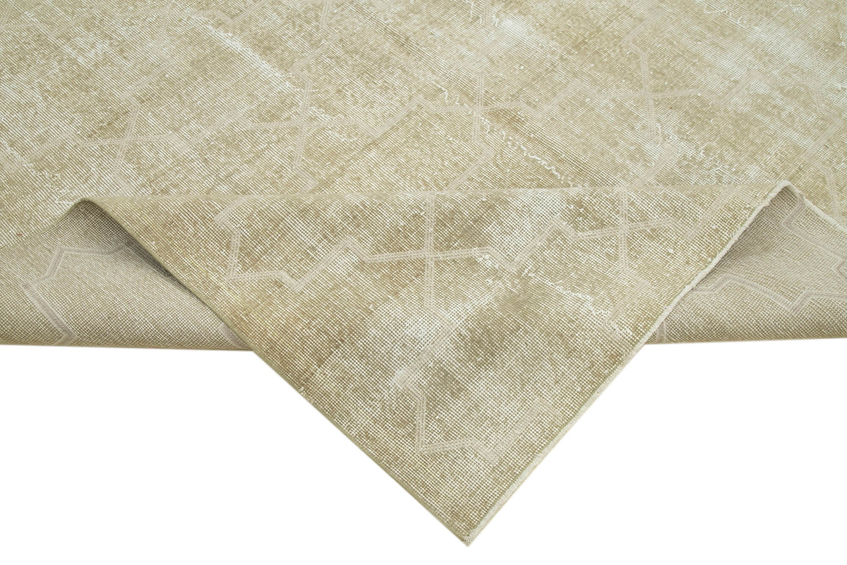 Braxo Bej Modern Halı Soyut Desenli Vintage El Dokuma 210x310 cm – kenar detayı