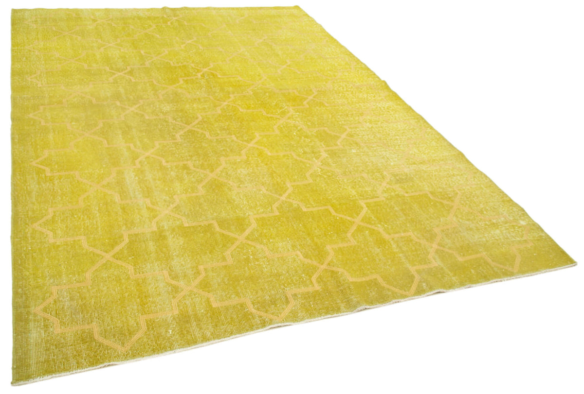 Kesle Geometrik Desenli Sarı ve Bej El Dokuma Halı 198x287 cm 28223 – genel görünüm