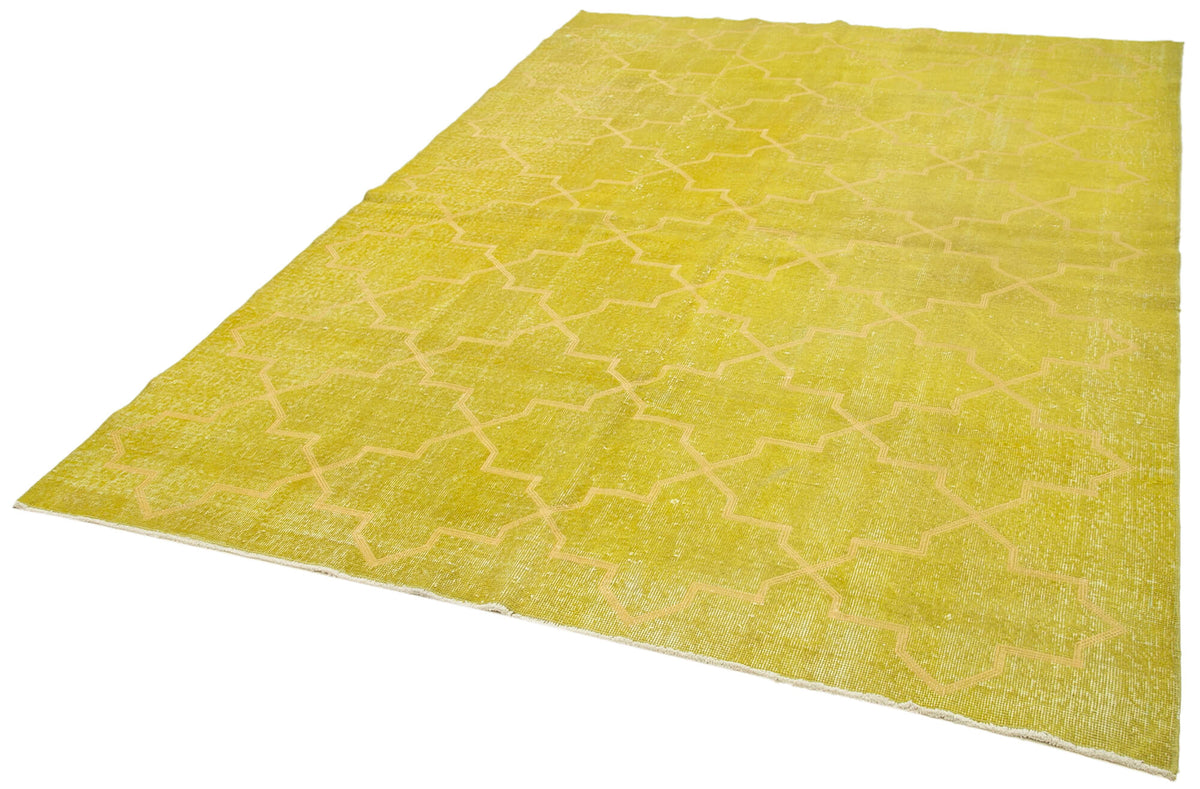 Kesle Geometrik Desenli Sarı ve Bej El Dokuma Halı 198x287 cm 28223 – doku yakın çekim