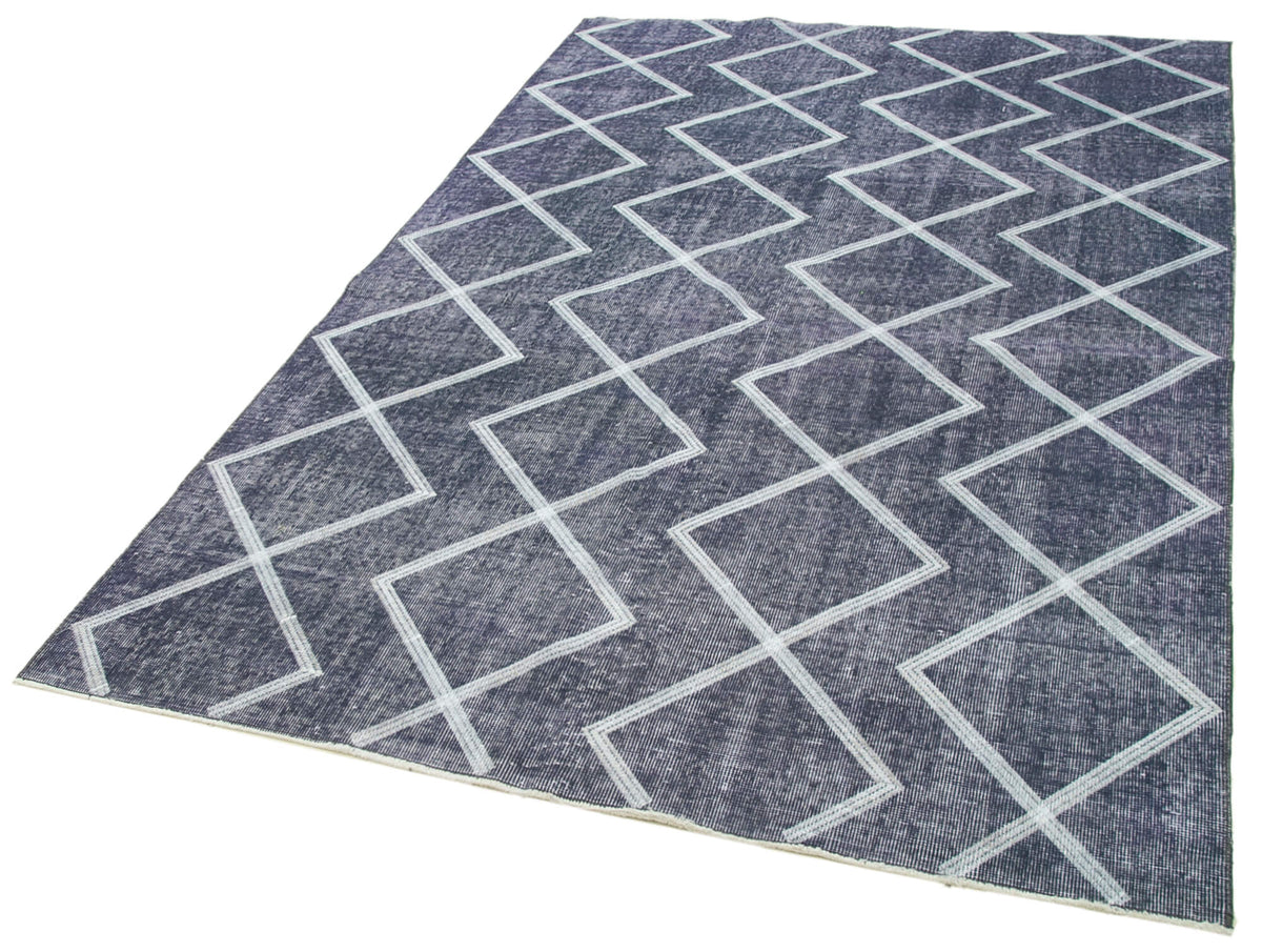 Kesle Gri Beyaz Geometrik Desenli Modern El Dokuma Yün Pamuk Halı 160x264 cm – doku yakın çekim