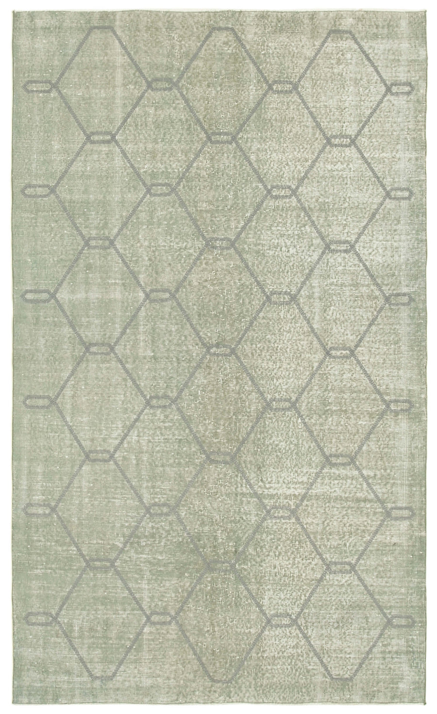 Kesle Sage Green Light Grey Geometric Modern Hand-Woven Rug 158x258 cm