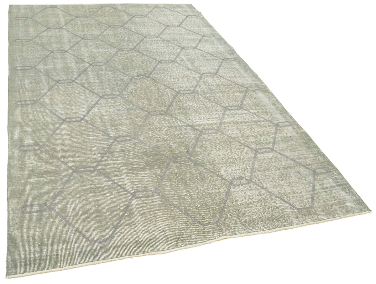 Kesle Adaçayı Yeşili Açık Gri Geometrik Modern El Dokuma Halı 158x258 cm – genel görünüm
