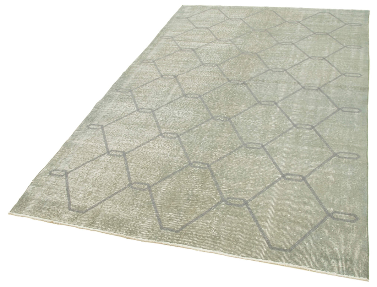 Kesle Adaçayı Yeşili Açık Gri Geometrik Modern El Dokuma Halı 158x258 cm – doku yakın çekim