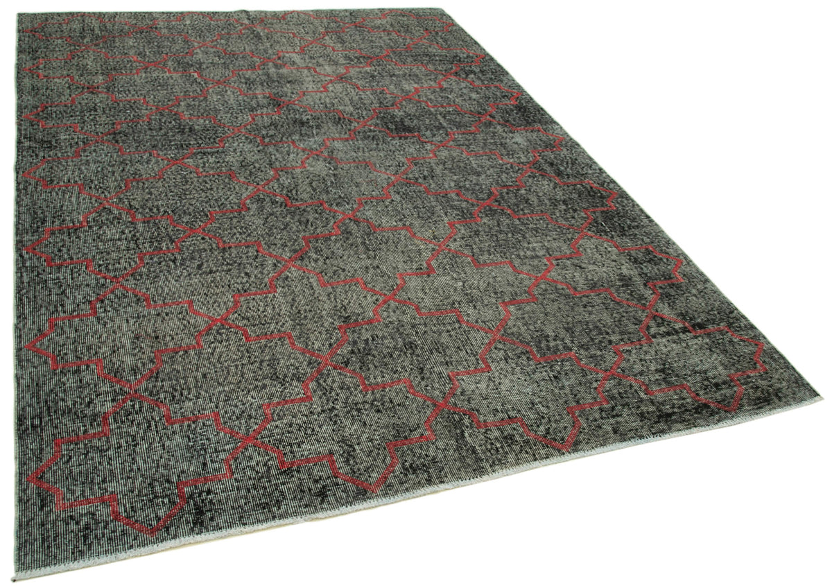 Kesle Gri Halı 6 m2 Geometrik Desenli Modern El Dokuma Halı 194x284 cm – genel görünüm