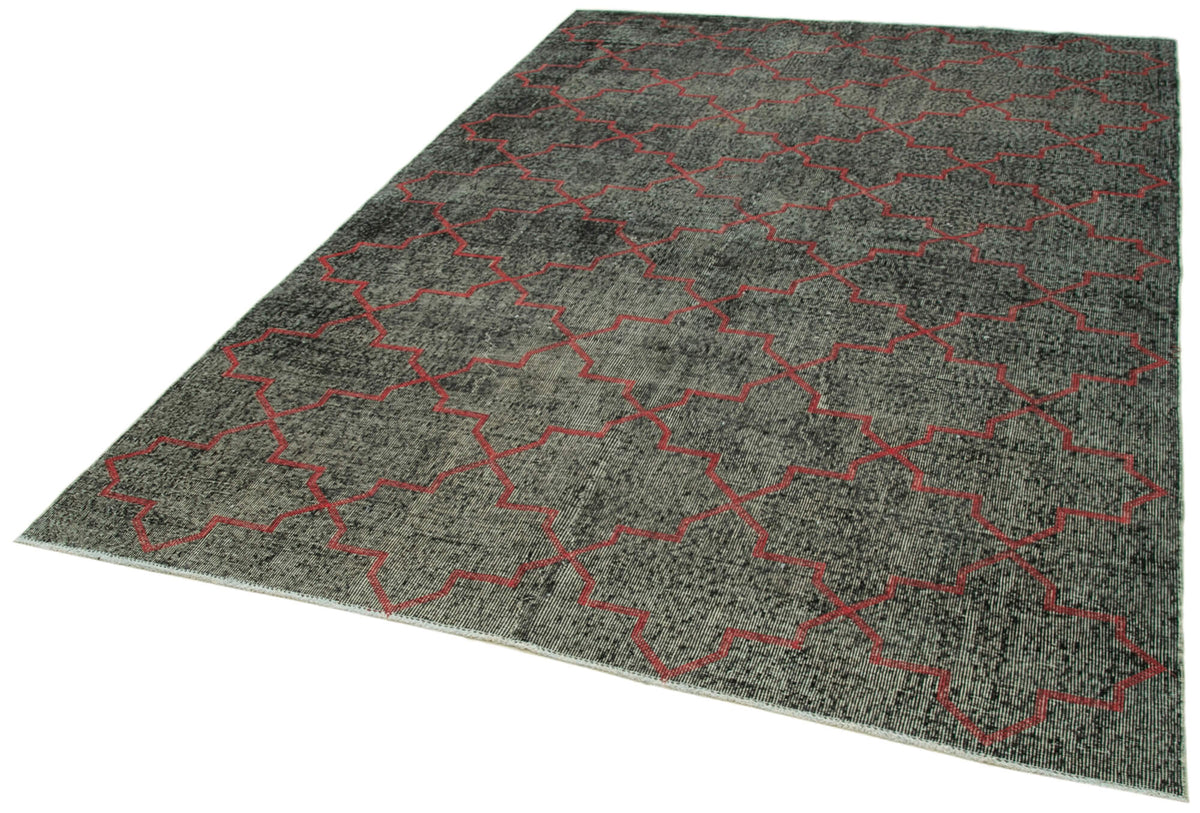 Kesle Gri Halı 6 m2 Geometrik Desenli Modern El Dokuma Halı 194x284 cm – doku yakın çekim