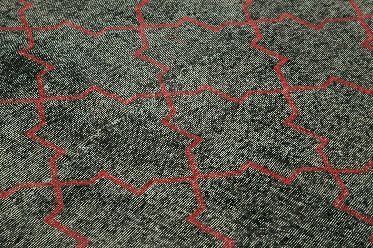 Kesle Gri Halı 6 m2 Geometrik Desenli Modern El Dokuma Halı 194x284 cm – mekânda kullanım