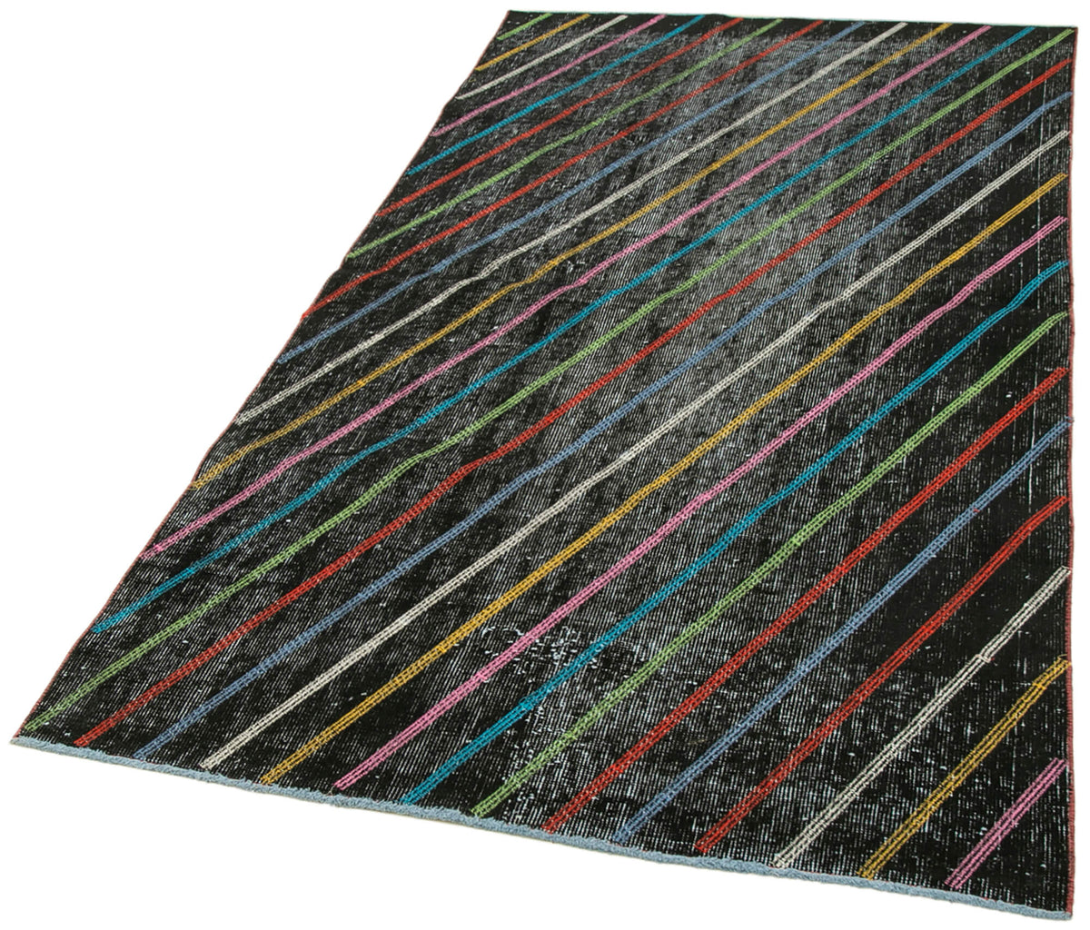 Kesle Modern Geometrik Desenli Çok Renkli Halı 115x205 cm 28294 – doku yakın çekim