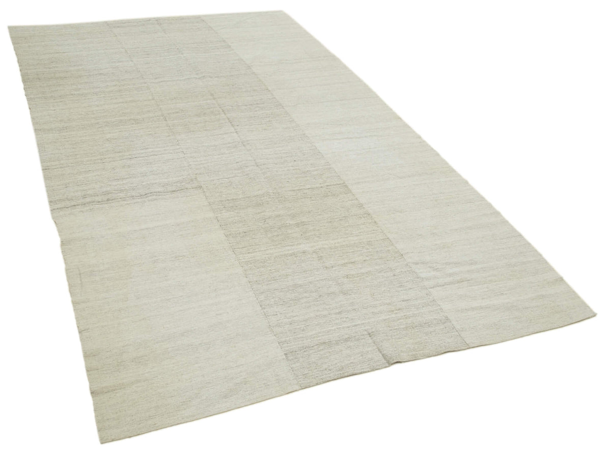 Saniri Bej Soyut Desenli Yün El Dokuma Halı 172x310 cm – genel görünüm