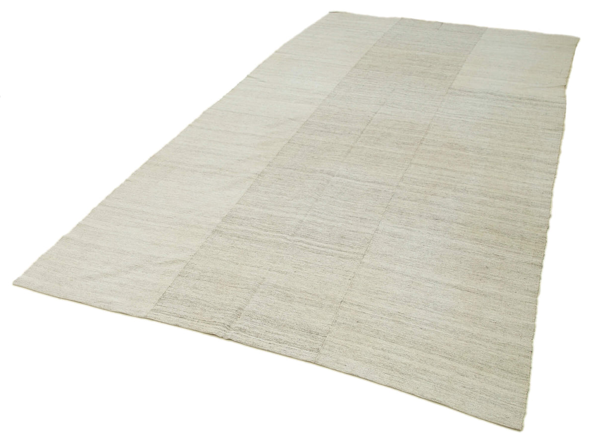 Saniri Bej Soyut Desenli Yün El Dokuma Halı 172x310 cm – doku yakın çekim