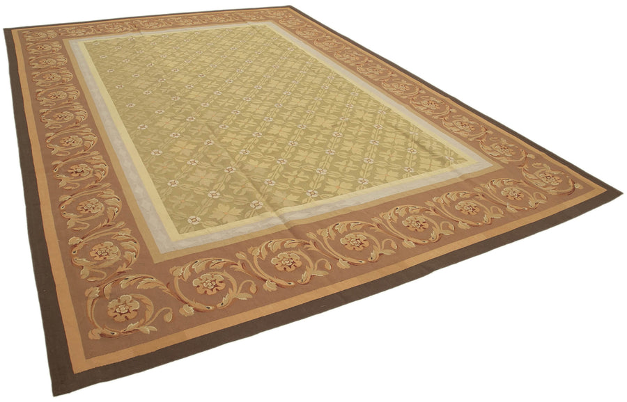 Sivemi Bej ve Kahverengi Geometrik Desenli Yün El Dokuma Halı 290x421 cm – genel görünüm