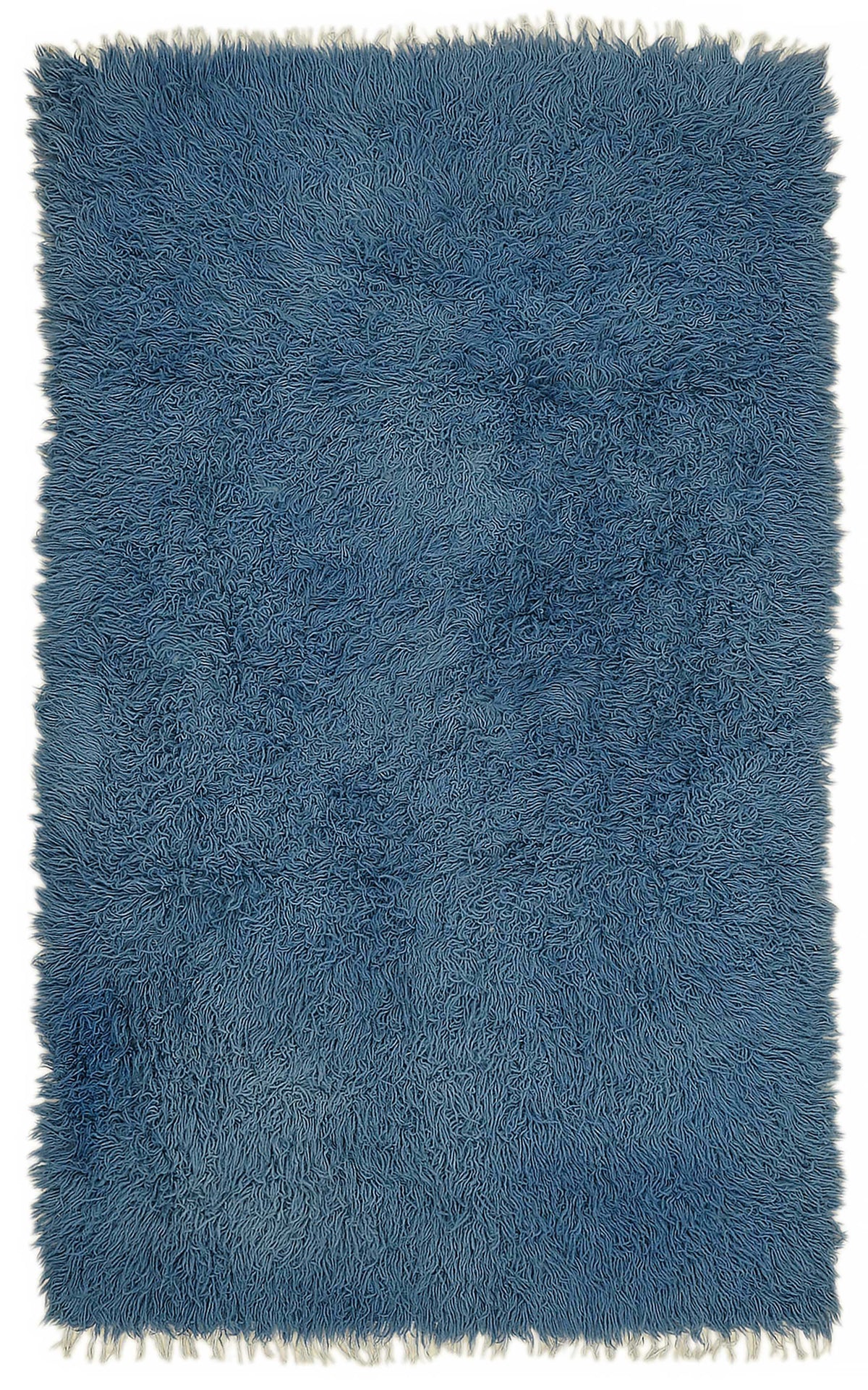 Timvi Mavi Yeşil Düz Modern Pamuk Yün El Dokuma Halı 130x218 cm