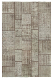 Vantik Kahverengi Halı 6 m² Geometrik Desenli Patchwork 200x302 cm