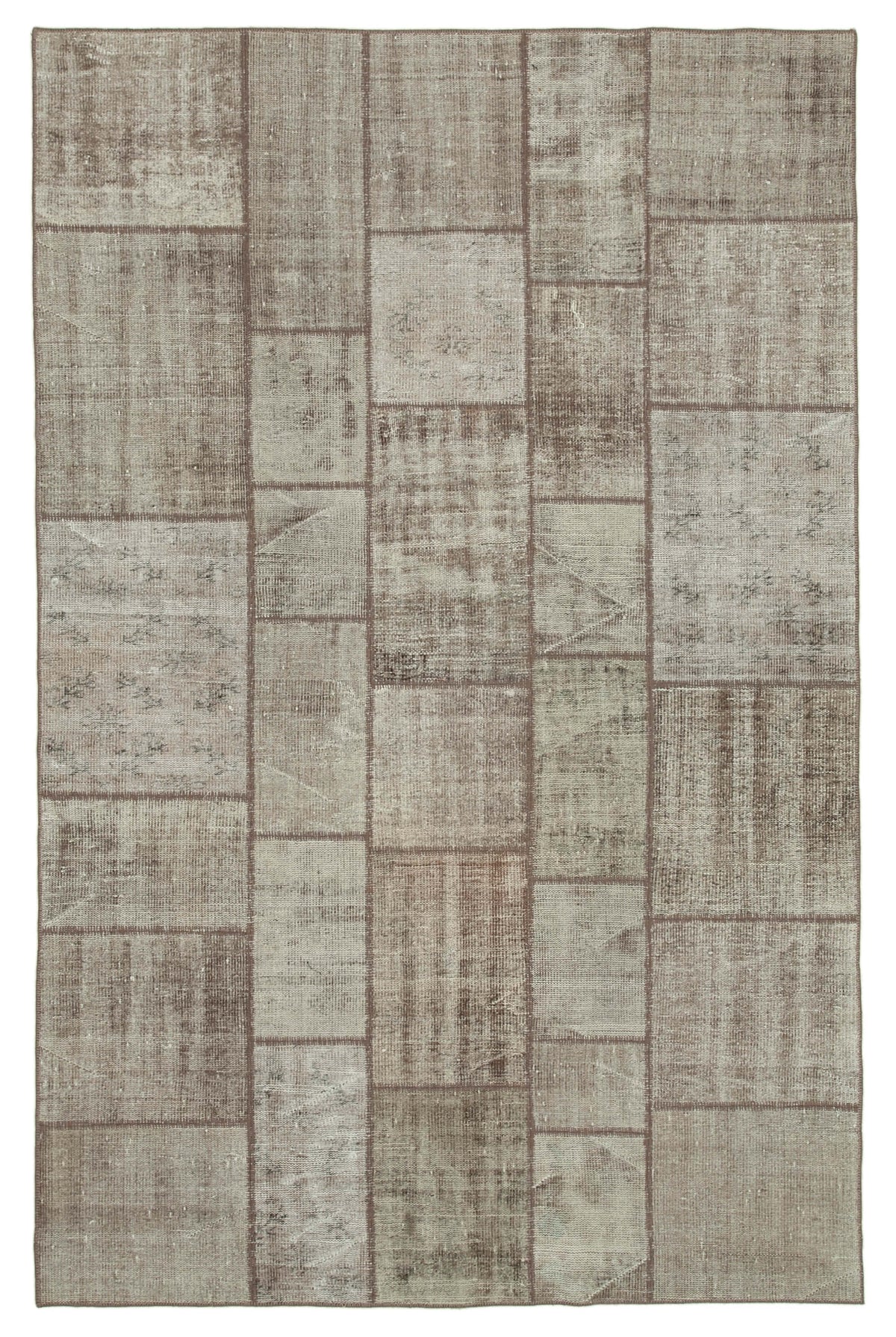 Vantik Kahverengi Halı 6 m² Geometrik Desenli Patchwork 200x302 cm