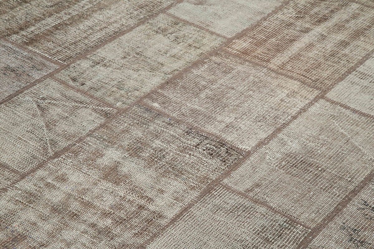 Vantik Kahverengi Halı 6 m² Geometrik Desenli Patchwork 200x302 cm – mekânda kullanım