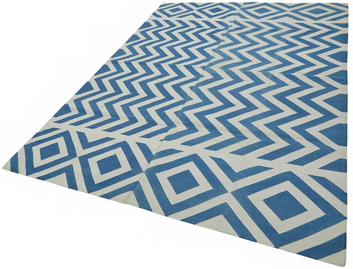 Navamo Kırmızı Dokuma Geometrik Desenli Kilim 188x270 cm – doku yakın çekim