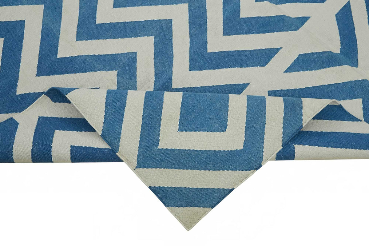 Navamo Kırmızı Dokuma Geometrik Desenli Kilim 188x270 cm – kenar detayı