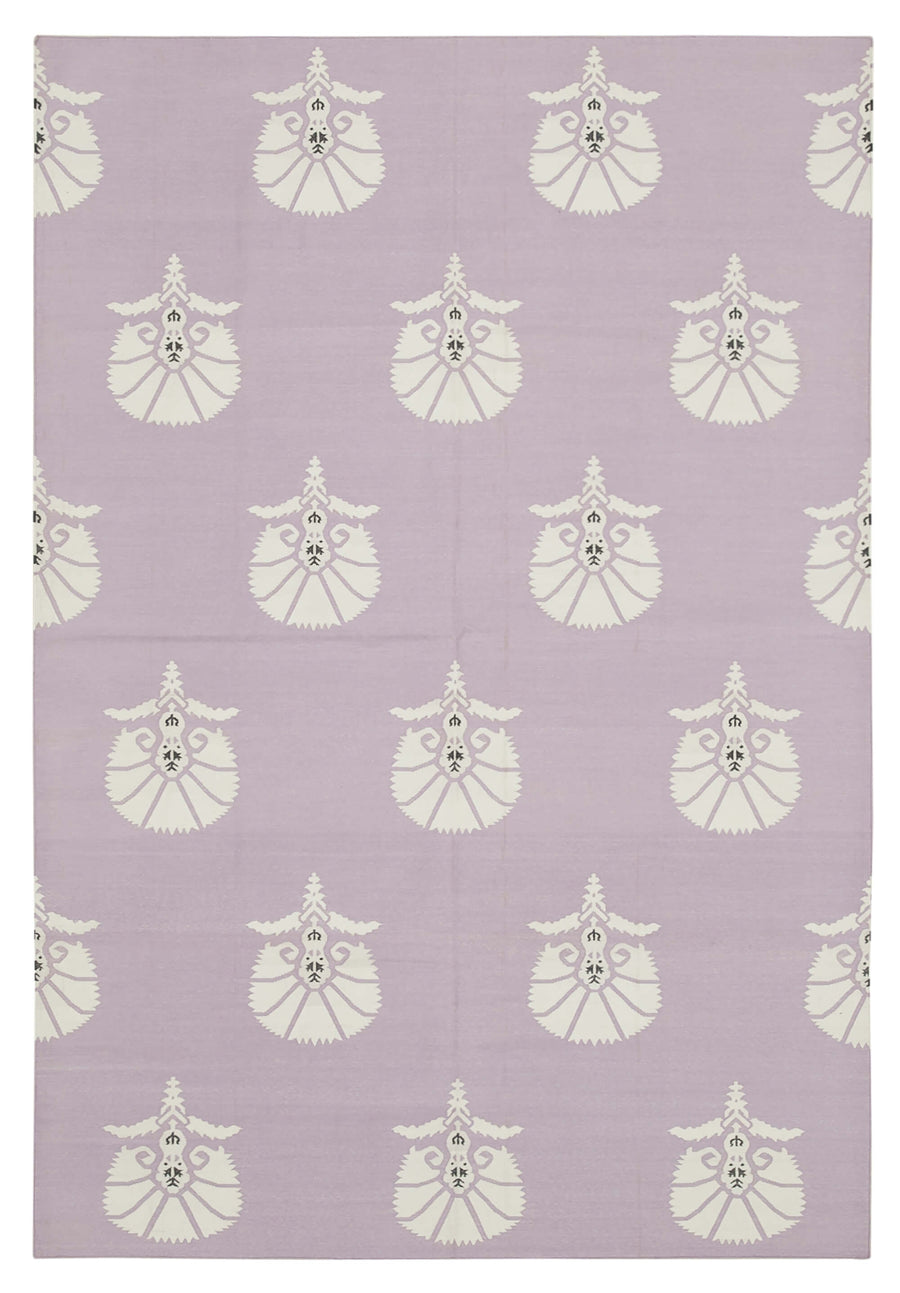 Navamo Duri Kilim Lacivert Beyaz Geometrik Desenli Pamuk 188x272 cm 32411
