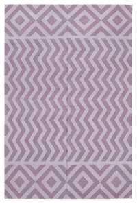 Navamo Geometrik Desenli Mor ve Beyaz Dokuma Modern Duri Kilim 180x270 cm