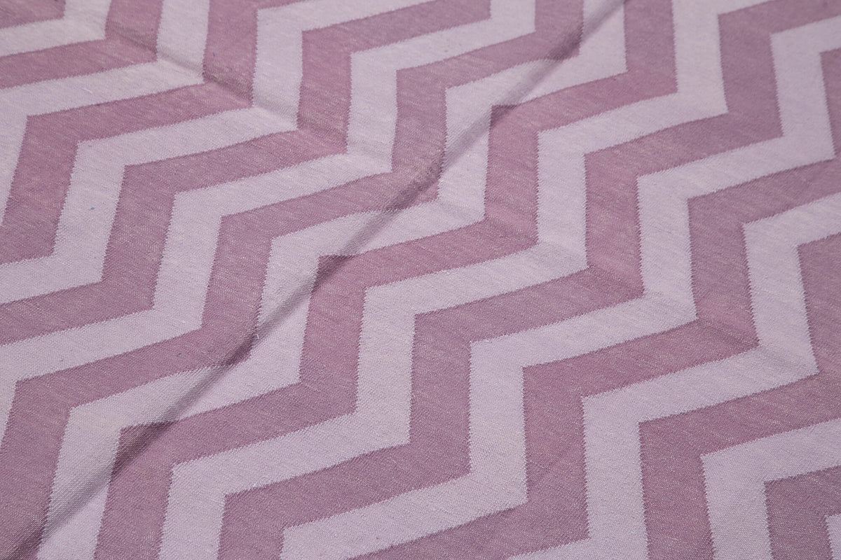 Navamo Geometrik Desenli Mor ve Beyaz Dokuma Modern Duri Kilim 180x270 cm – mekânda kullanım