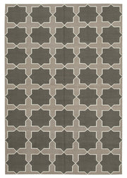Navamo Gri Antrasit Geometrik Duri Kilim 188x273 cm