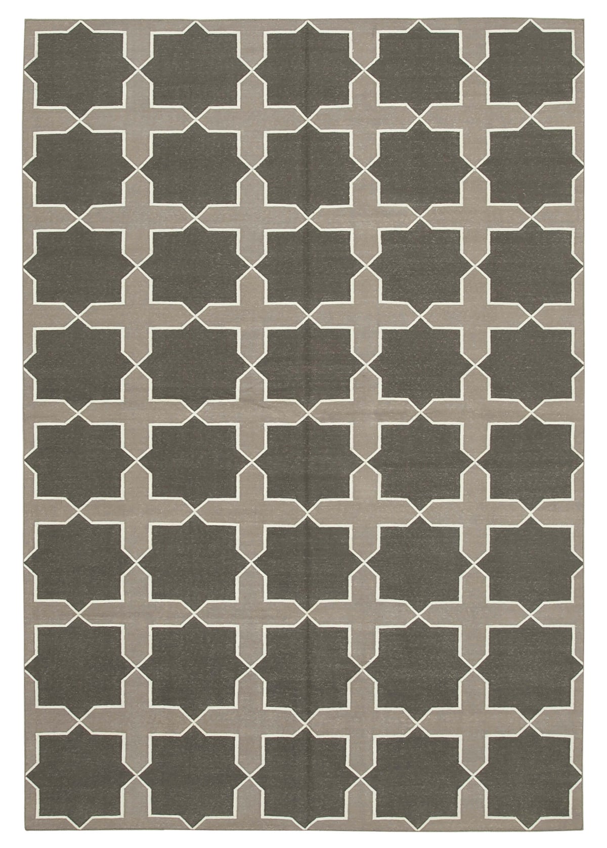 Navamo Gri Antrasit Geometrik Duri Kilim 188x273 cm