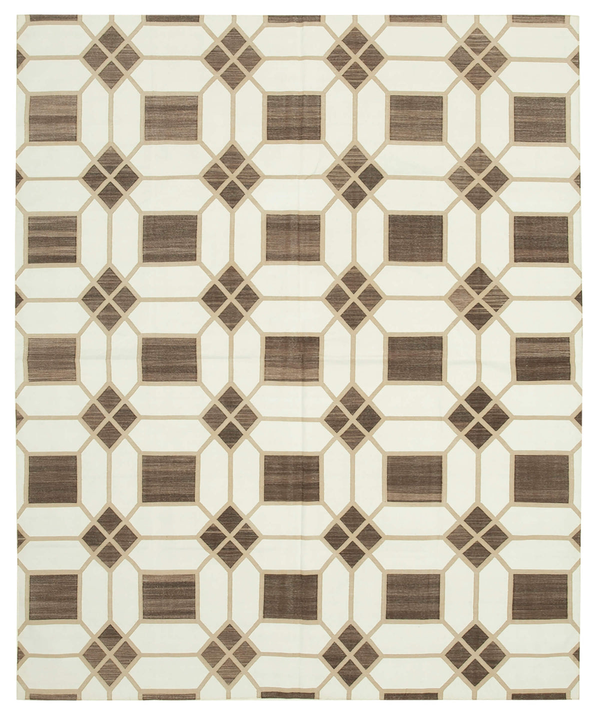 Navamo Duri Kilim Krem Geometrik Desenli Modern Kilim 240x307 cm