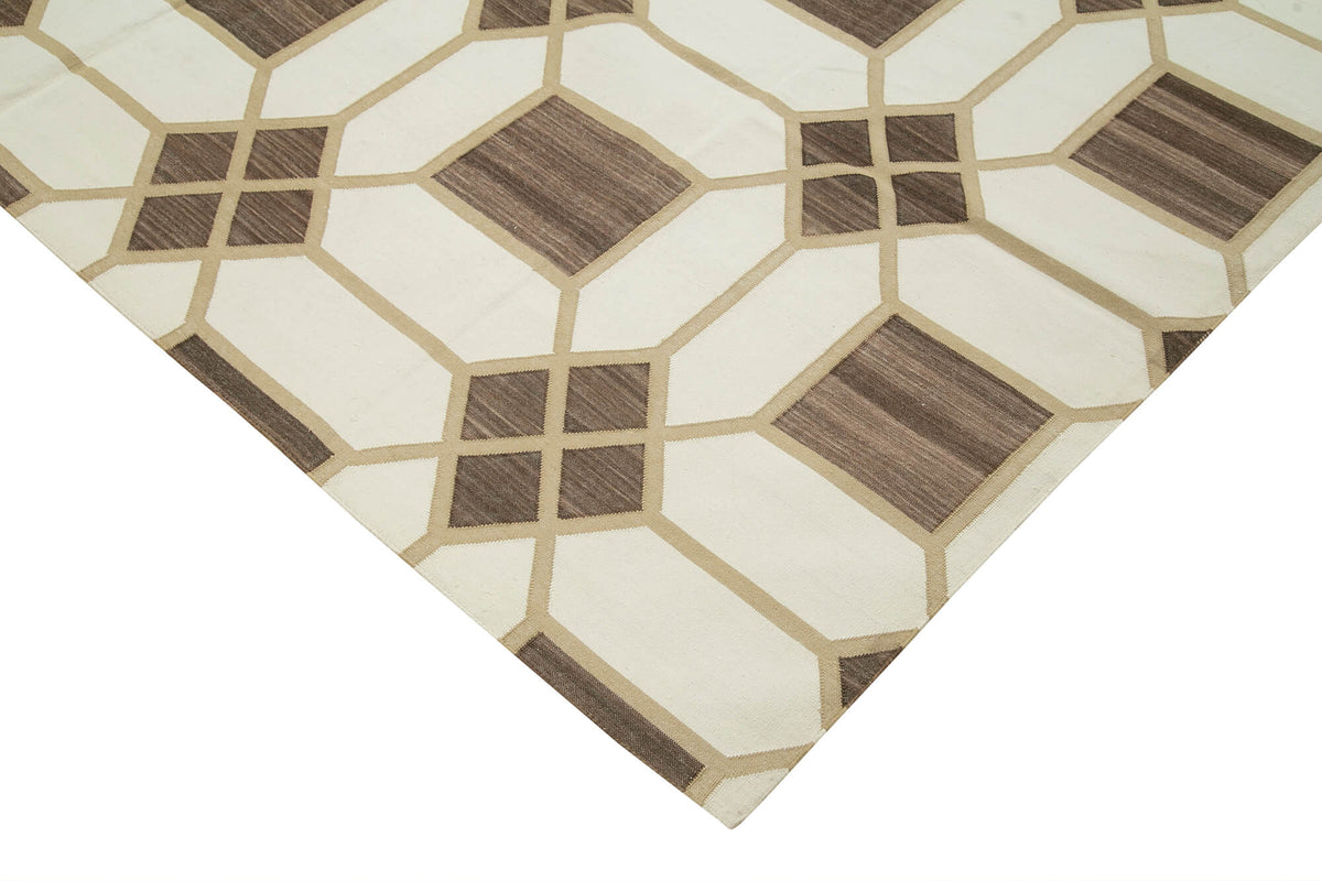 Navamo Duri Kilim Krem Geometrik Desenli Modern Kilim 240x307 cm – detay görünümü