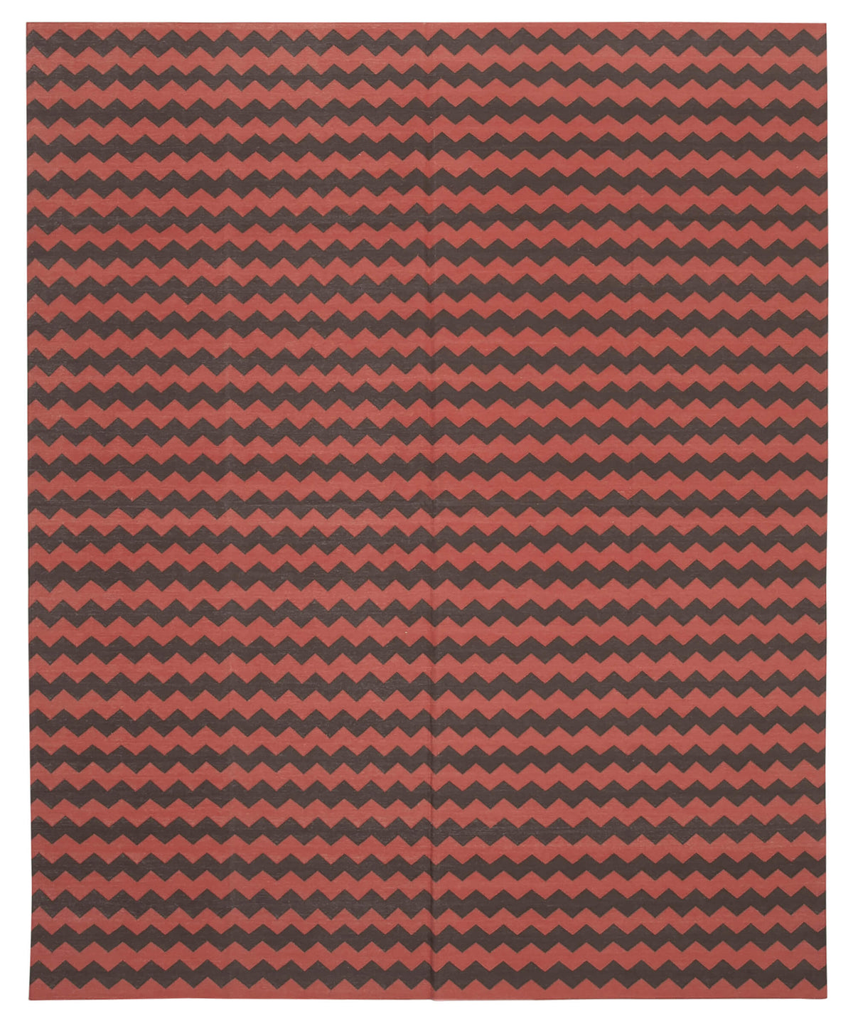 Navamo Kırmızı Geometrik Desenli Pamuk Duri Kilim 245x298 cm
