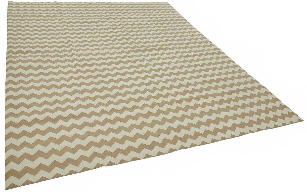 Navamo Krem Bej Halı Modern Geometrik Desenli Duri Kilim 237x297 cm – genel görünüm