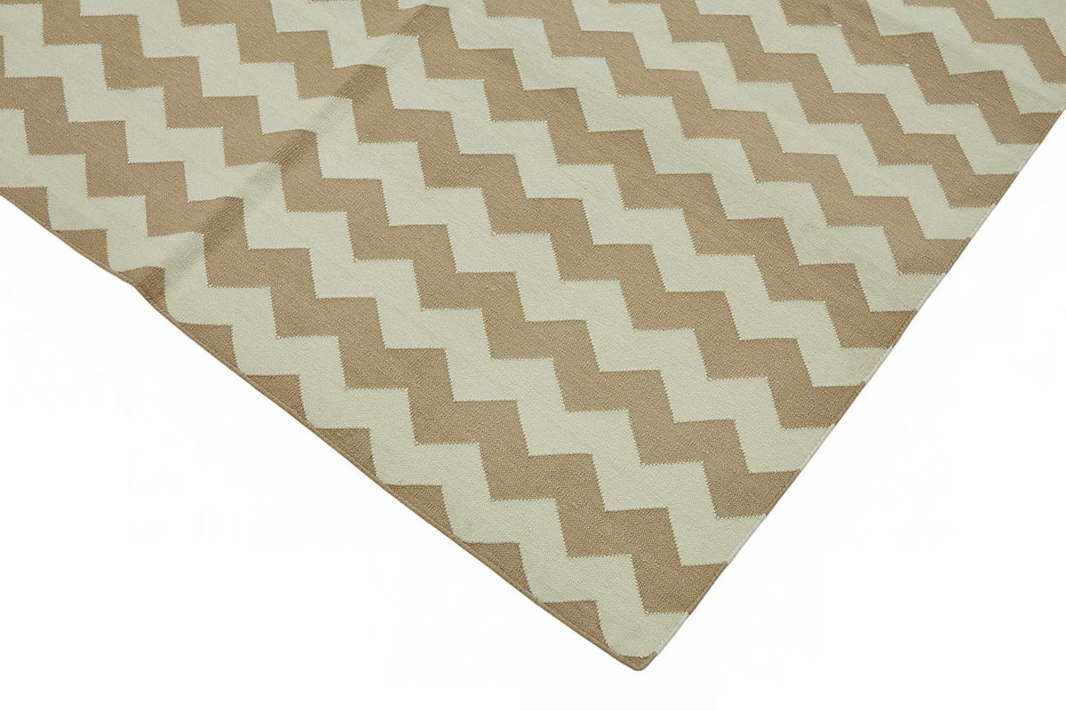 Navamo Krem Bej Halı Modern Geometrik Desenli Duri Kilim 237x297 cm – detay görünümü