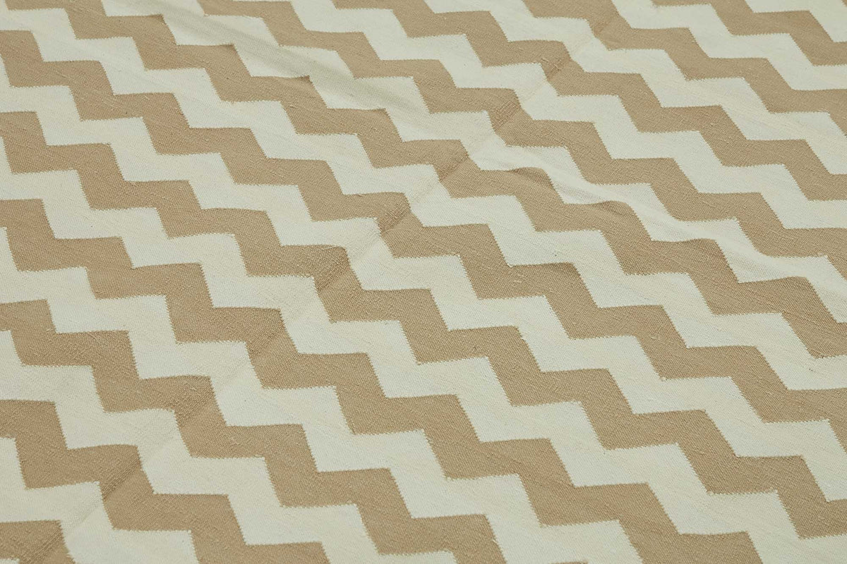 Navamo Krem Bej Halı Modern Geometrik Desenli Duri Kilim 237x297 cm – mekânda kullanım