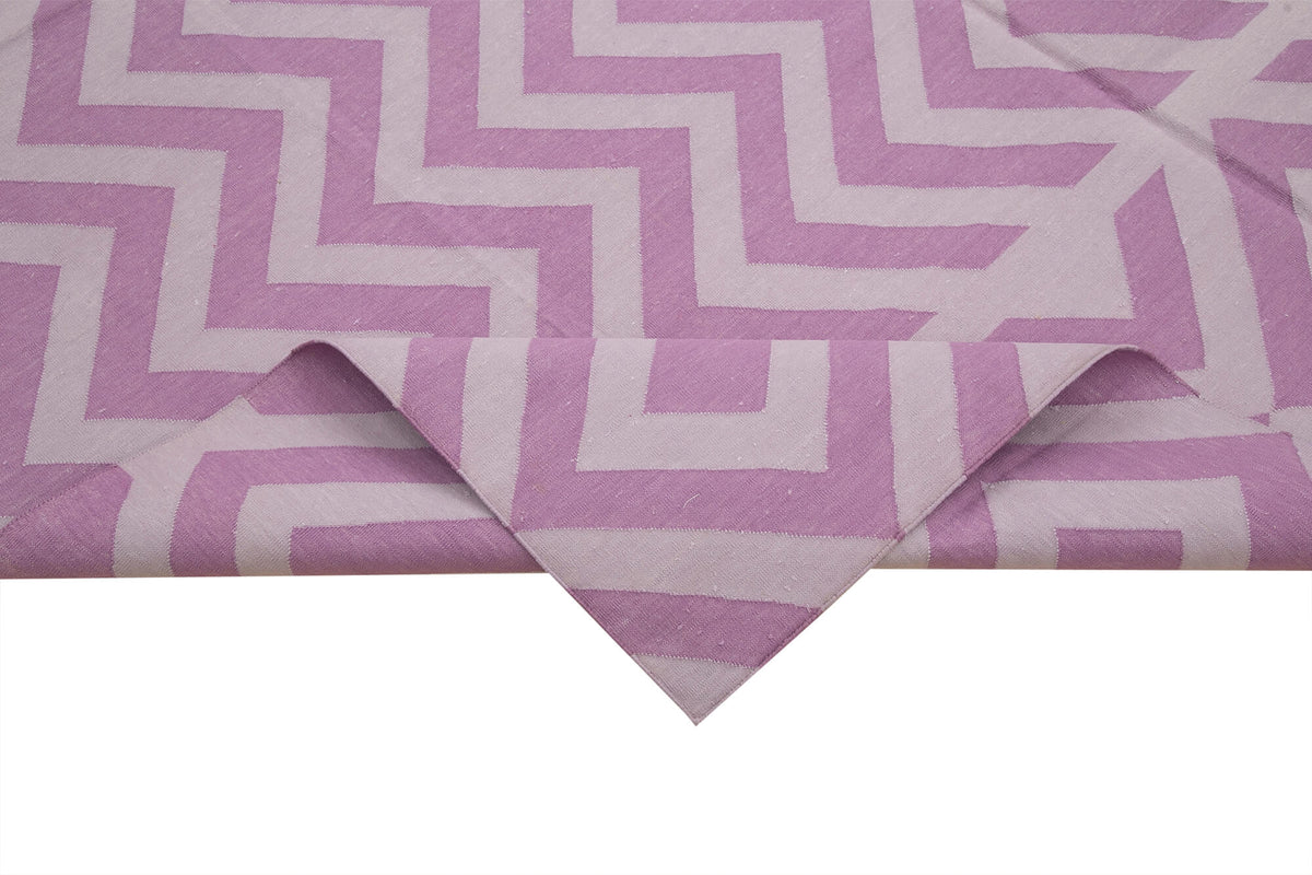 Navamo Beyaz Modern Halı Duri Kilim Geometrik Desenli 242x297 cm – kenar detayı