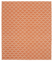Navamo Geometrik Desenli Terrakotta Dokuma Modern Kilim 253x300 cm