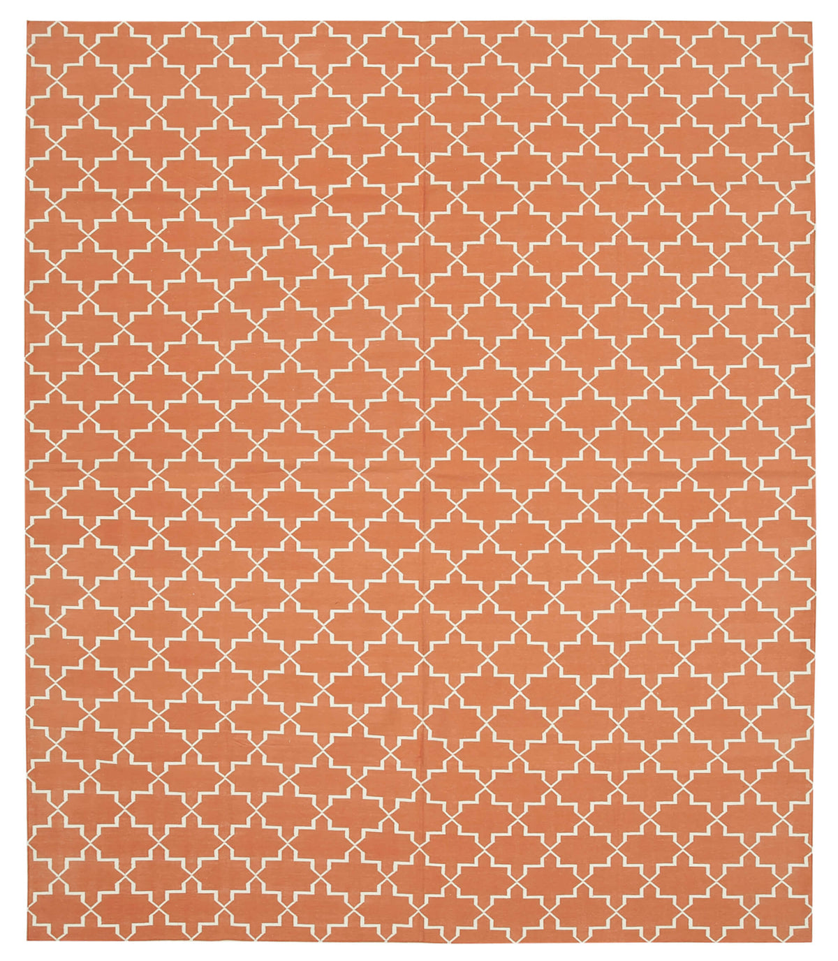Navamo Geometrik Desenli Terrakotta Dokuma Modern Kilim 253x300 cm