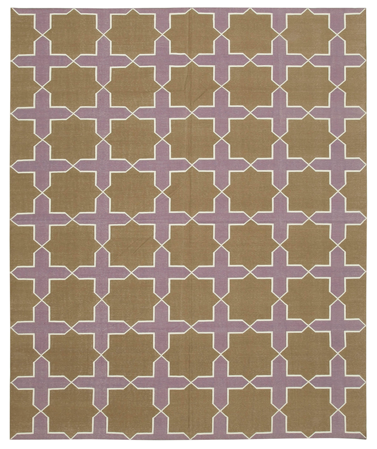 Navamo Duri Kilim Kahverengi Geometrik Desenli Halı 247x304 cm 32640