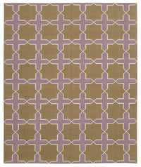 Navamo Duri Kilim Kahverengi Geometrik Desenli Halı 247x304 cm 32640