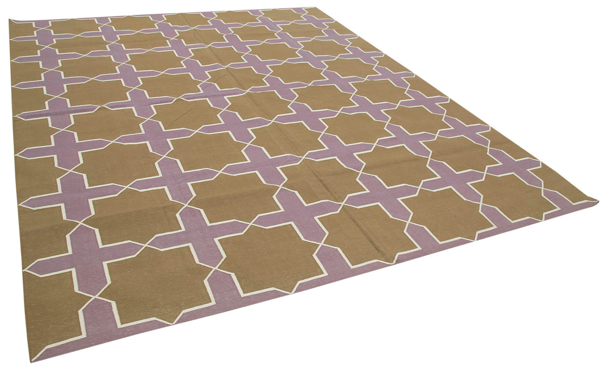 Navamo Duri Kilim Kahverengi Geometrik Desenli Halı 247x304 cm 32640 – genel görünüm