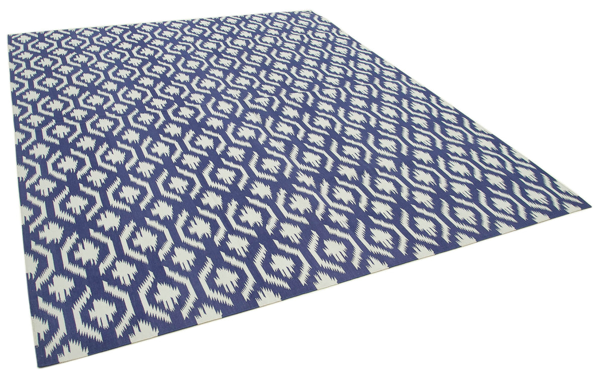 Navamo Duri Kilim Lacivert Geometrik Desenli El Dokuma 245x300 cm – genel görünüm