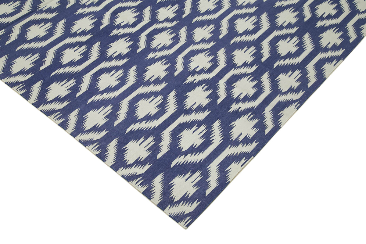 Navamo Duri Kilim Lacivert Geometrik Desenli El Dokuma 245x300 cm – detay görünümü