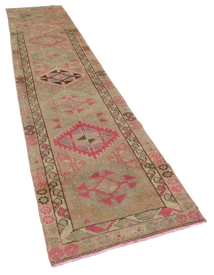 Zolvo Geometrik Desenli Vintage Bej Halı Yolluk 81x396 cm 32719 – genel görünüm