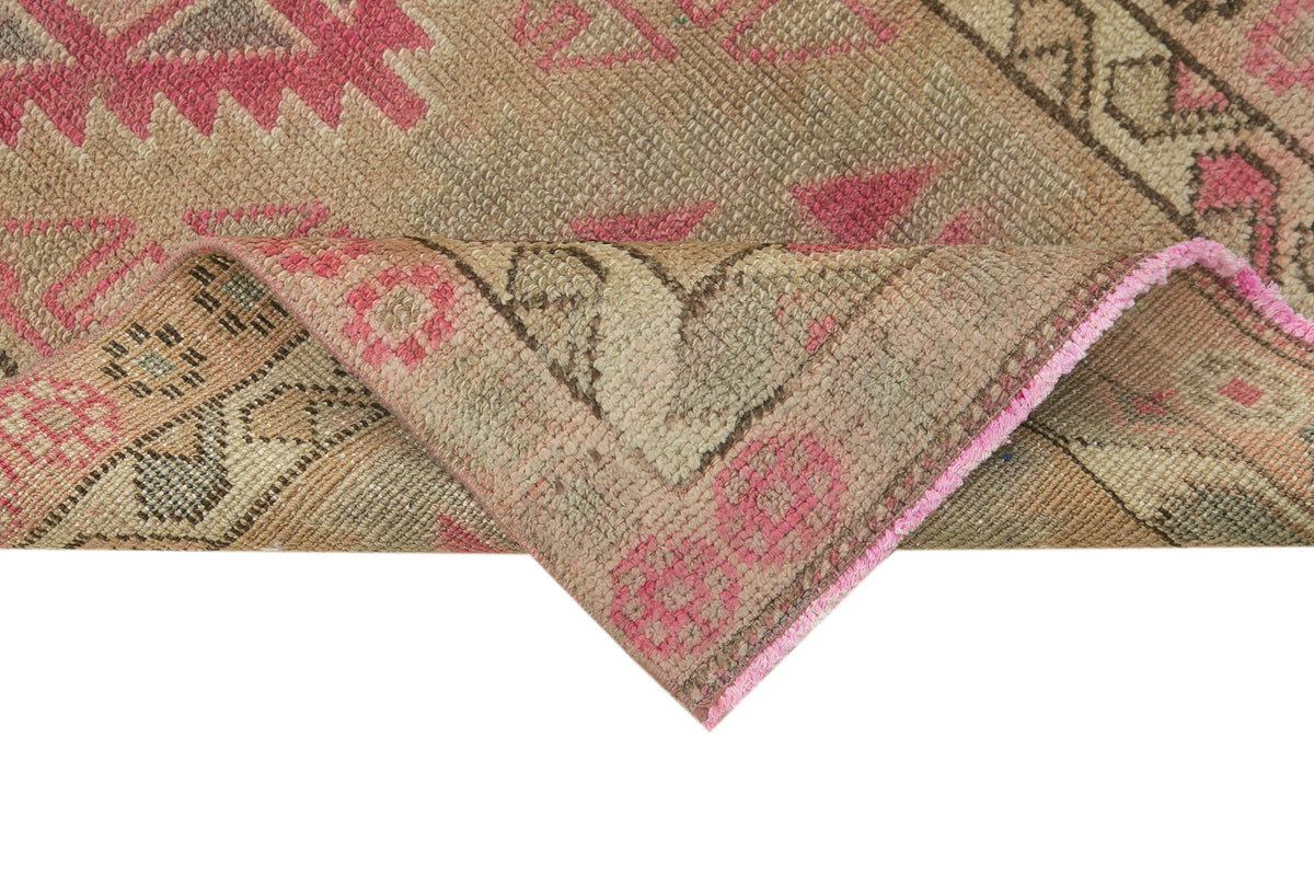 Zolvo, beżowy dywan vintage z geometrycznym wzorem, chodnik, 81x396 cm 32719 – detal wykończenia