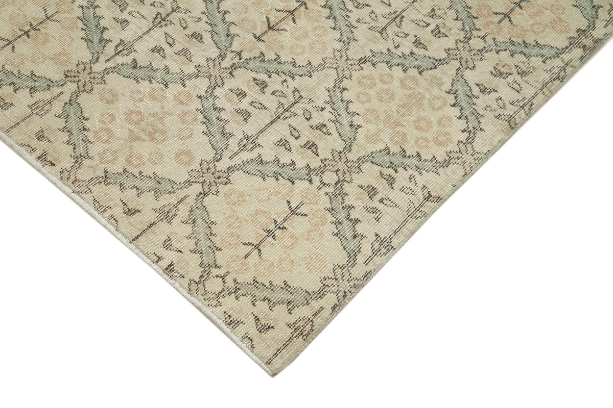 Bevra Bej Geometrik Desenli Vintage Damalı El Dokuma Halı 161x292 cm – detay görünümü