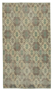 Bevra Damalı Düz Kahverengi ve Bej Geometrik Halı 159x283 cm 33208