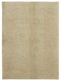 Vamave Bej Madalyon Desenli Yün Uşak Halısı 220x314 cm