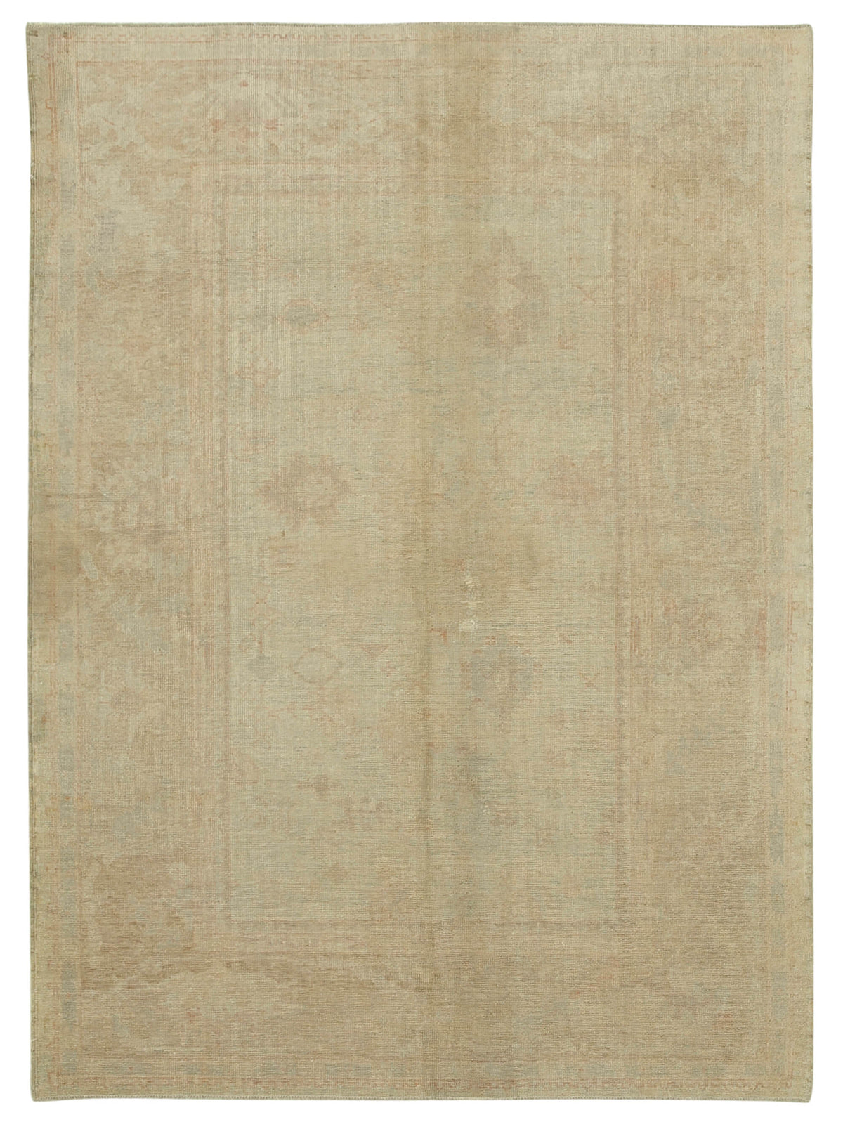 Vamave Bej Madalyon Desenli Yün Uşak Halısı 220x314 cm