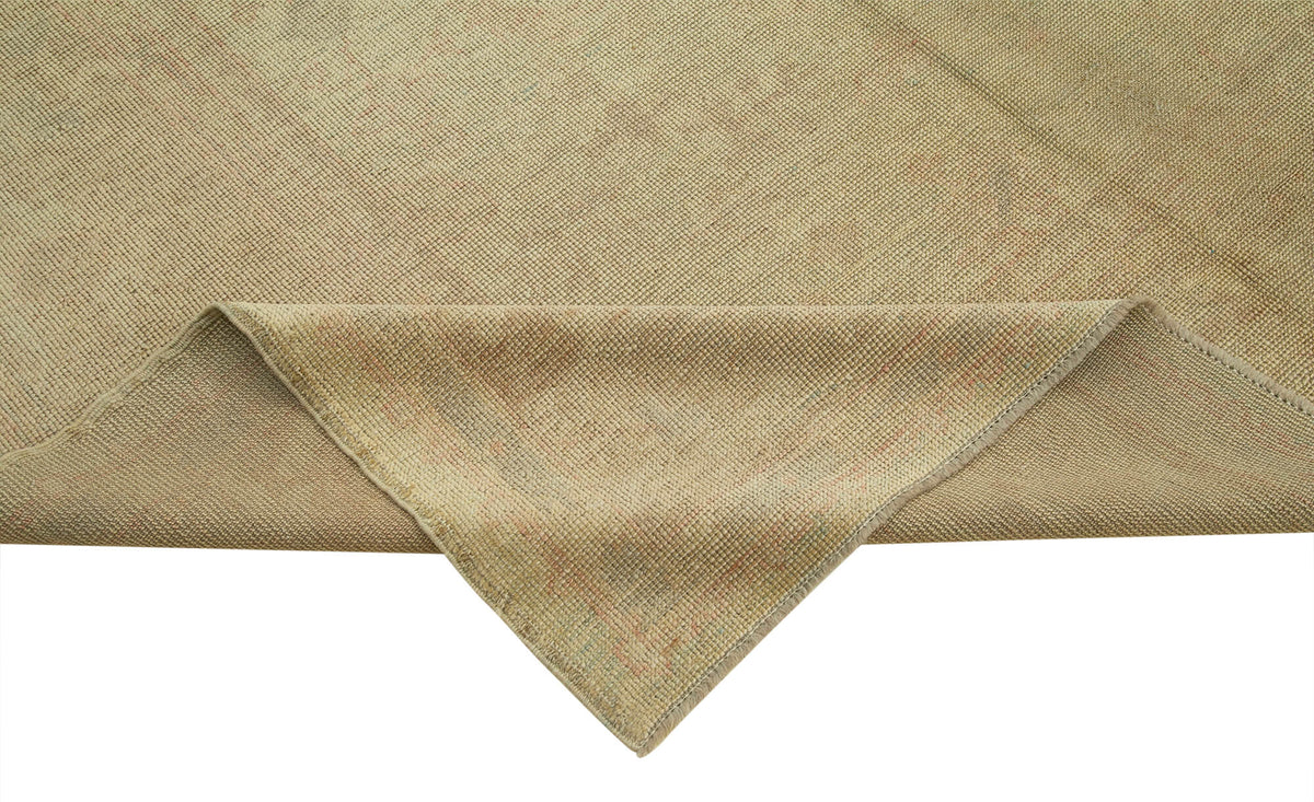 Vamave Bej Madalyon Desenli Yün Uşak Halısı 220x314 cm – kenar detayı