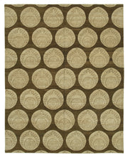 Vamave Modern Geometrik Desenli Düz Kahverengi Uşak Halısı 245x310 cm