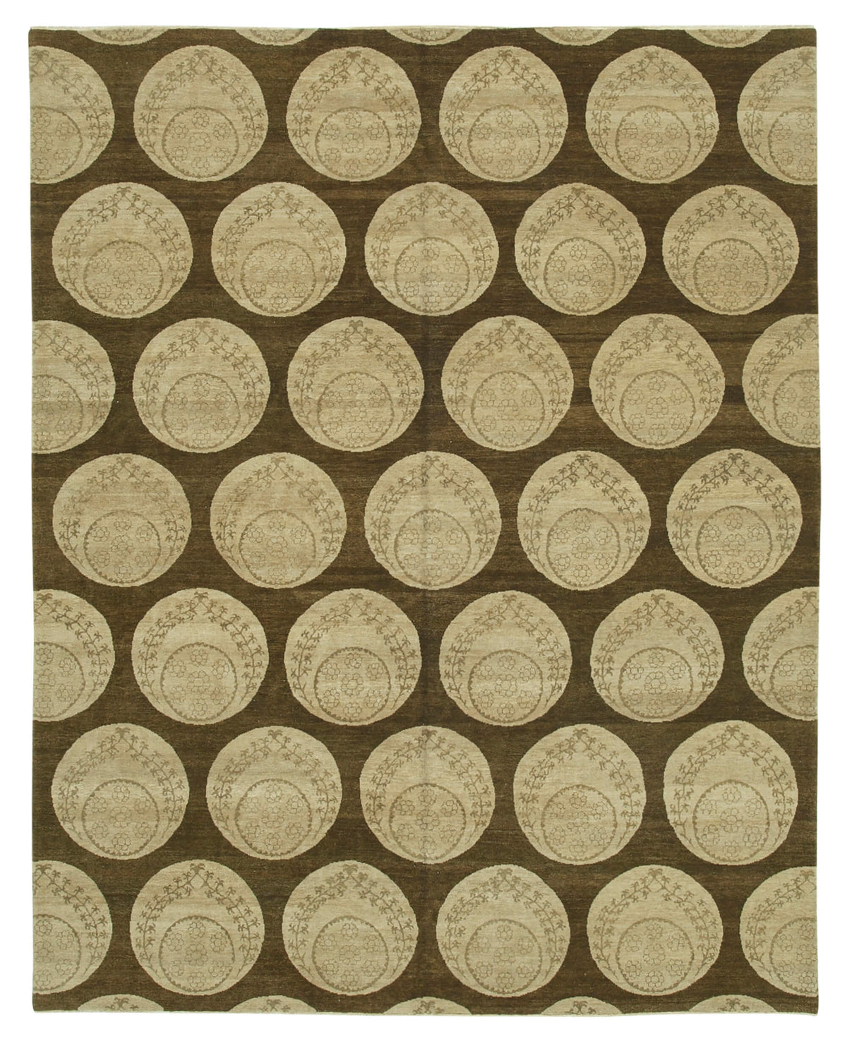Vamave Modern Geometrik Desenli Düz Kahverengi Uşak Halısı 245x310 cm