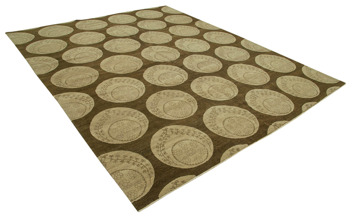 Vamave Modern Geometrik Desenli Düz Kahverengi Uşak Halısı 245x310 cm – genel görünüm