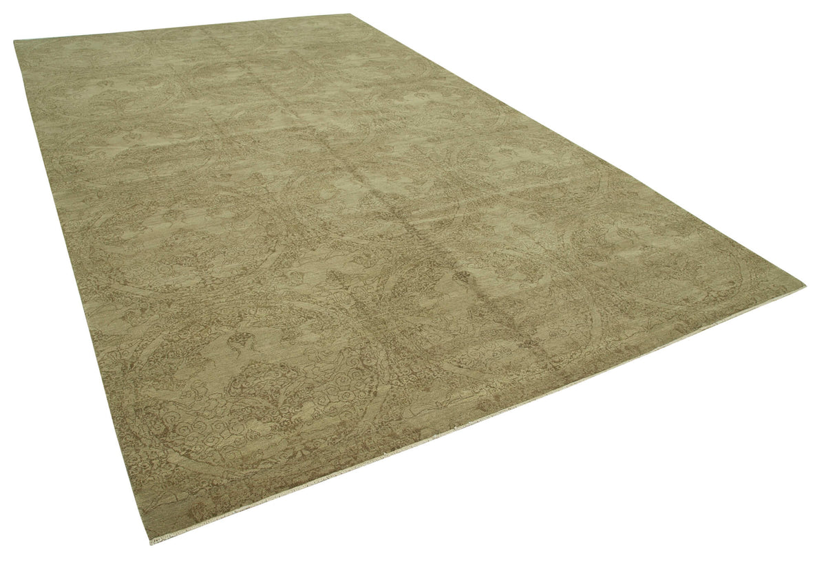 Vamave Uşak Bej Kahverengi Madalyonlu El Dokuma Halı 245x405 cm – genel görünüm